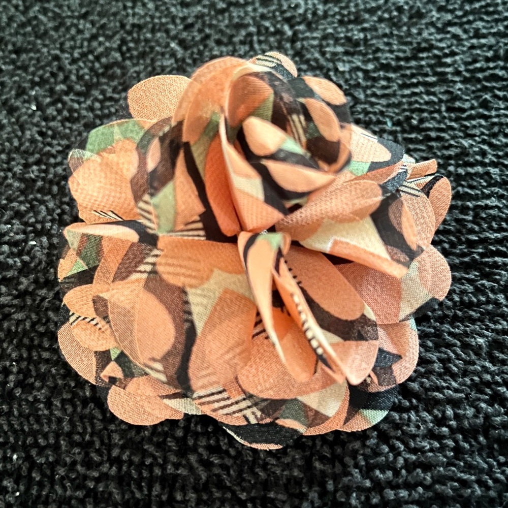 Paparazzi Orange and Black Floral Hair Clip